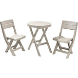 Combo Mesa Auxiliar y Sillas Rimax Barú Taupe 60.7x74.4cm Circular - MESAS AUXILIARES | Bylmo