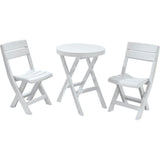 Combo Mesa Auxiliar y Sillas Rimax Barú Gris Hielo 60.7x74.4cm Circular - MESAS AUXILIARES | Bylmo