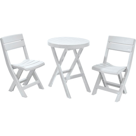 Combo Mesa Auxiliar y Sillas Rimax Barú Gris Hielo 60.7x74.4cm Circular - MESAS AUXILIARES | Bylmo