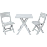 Combo Mesa Auxiliar y Sillas Rimax Barú Gris Hielo 149x81cm Cuadrado - MESAS AUXILIARES | Bylmo