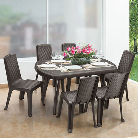 Mesa Auxiliar Rimax Lotus Wengue 139.8x71.4cm Ovalado - MESAS AUXILIARES | Bylmo