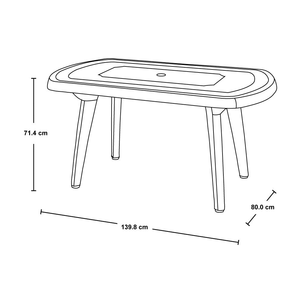 Mesa Auxiliar Rimax Lotus Wengue 139.8x71.4cm Ovalado - MESAS AUXILIARES | Bylmo