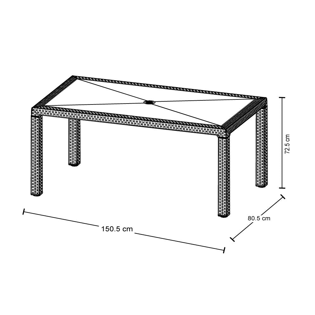 Mesa Auxiliar Familiar Rimax Wengue 150.5x72.5cm Rectangular - MESAS AUXILIARES | Bylmo