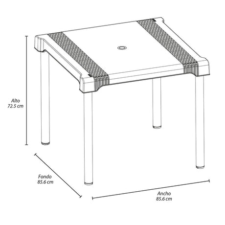 Mesa Auxiliar Rimax Shia Moca 85.6x72.5cm Cuadrado - MESAS AUXILIARES | Bylmo