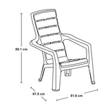 Silla Playera Rimax Barú Gris Hielo 67.5x89.1cm con Apoya Brazos y con Espaldar - SILLAS DE EXTERIOR | Bylmo