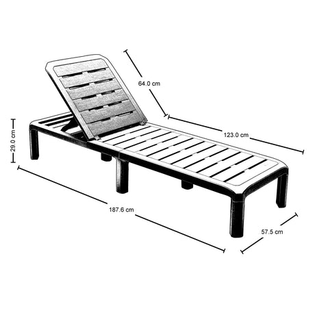 Cama Asoleadora Rimax Barú Moca 57.5x29cm con Espaldar - SILLAS DE EXTERIOR | Bylmo