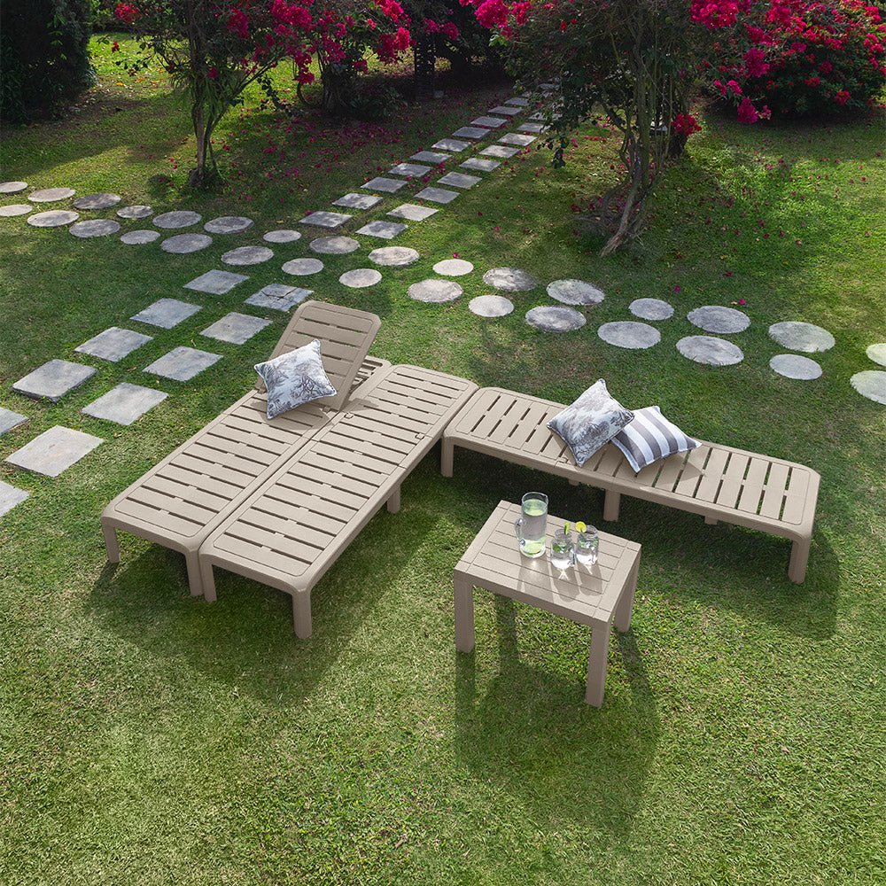 Cama Asoleadora Rimax Barú Taupe 57.5x29cm con Espaldar - SILLAS DE EXTERIOR | Bylmo