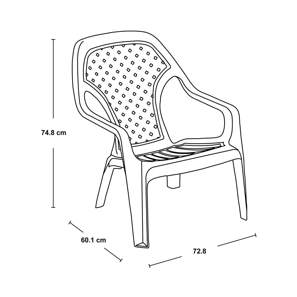 Silla Playera Rimax Blanco 60.1x74.8cm con Apoya Brazos y con Espaldar - SILLAS DE EXTERIOR | Bylmo