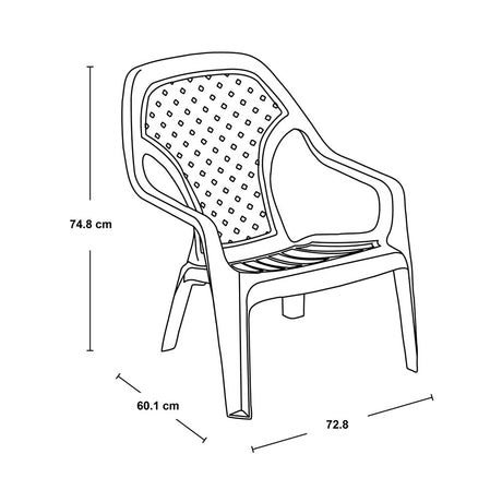 Silla Playera Rimax Taupe 60.1x74.8cm con Apoya Brazos y con Espaldar - SILLAS DE EXTERIOR | Bylmo