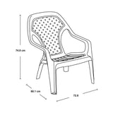 Silla Playera Rimax Azul Navy 60.1x74.8cm con Apoya Brazos y con Espaldar - SILLAS DE EXTERIOR | Bylmo