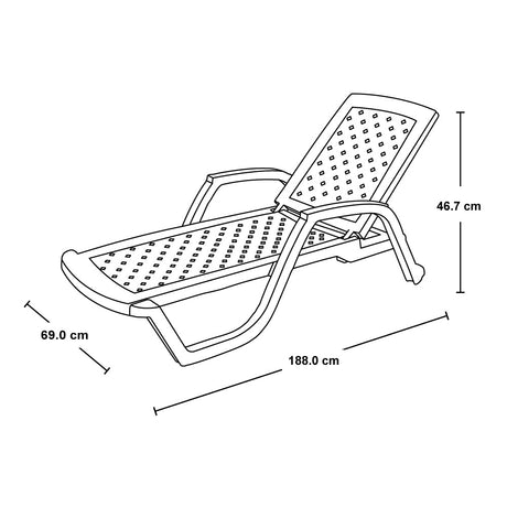 Cama Asoleadora Rimax Arrecife Wengue 69x46.7cm con Apoya Brazos y con Espaldar - SILLAS DE EXTERIOR | Bylmo