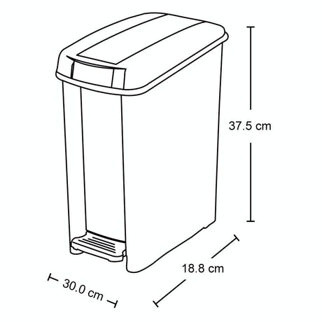 Basurero Rimax Negro 30x37.5cm de 10 Litros para No Aprovechables con Tapa De Pedal - BASUREROS Y PAPELERAS | Bylmo