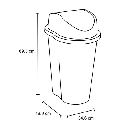 Papelera Rimax Style Blanco 48.9x69.3cm de 50 Litros para Aprovechables con Tapa Basculante - BASUREROS Y PAPELERAS | Bylmo