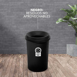 Papelera Rimax Evo Negro 41x59.7cm de 50 Litros para No Aprovechables sin Tapa - BASUREROS Y PAPELERAS | Bylmo