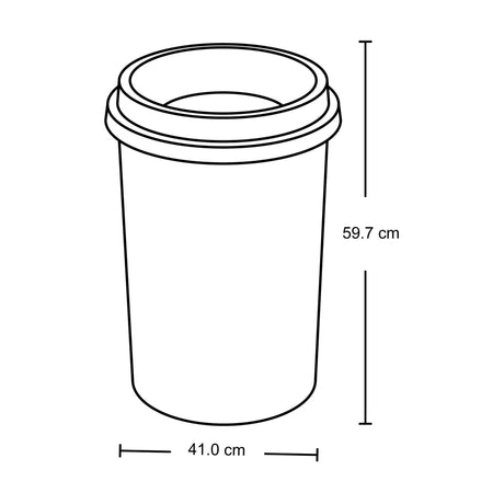 Papelera Rimax Evo Negro 41x59.7cm de 50 Litros para No Aprovechables sin Tapa - BASUREROS Y PAPELERAS | Bylmo