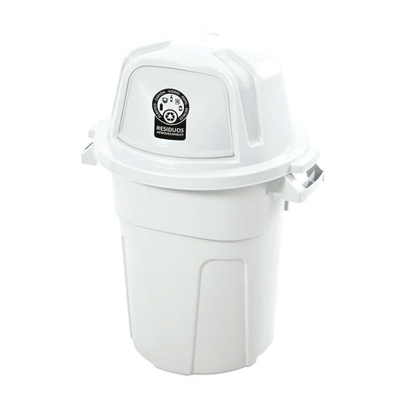 Basurero Rimax Blanco 67x89.8cm de 100 Litros para Aprovechables con Tapa Abatible