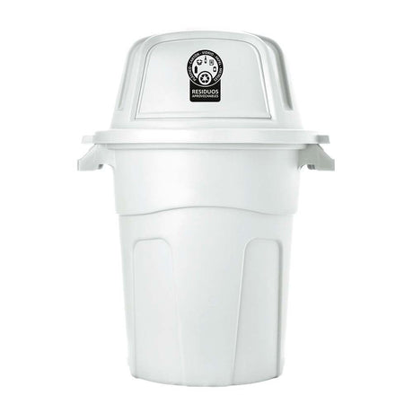Basurero Rimax Blanco 67x89.8cm de 100 Litros para Aprovechables con Tapa Abatible
