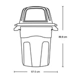 Basurero Rimax Blanco 67x89.8cm de 100 Litros para Aprovechables con Tapa Abatible