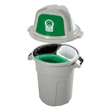 Basurero Rimax Gris 67x89.8cm de 100 Litros para Multiusos con Tapa Abatible - BASUREROS Y PAPELERAS | Bylmo