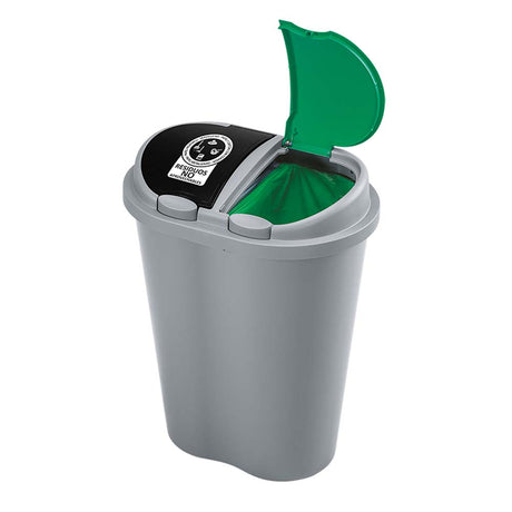 Basurero Rimax Gris 49x63.2cm de 50 Litros para Multiusos con Tapa Boton - BASUREROS Y PAPELERAS | Bylmo