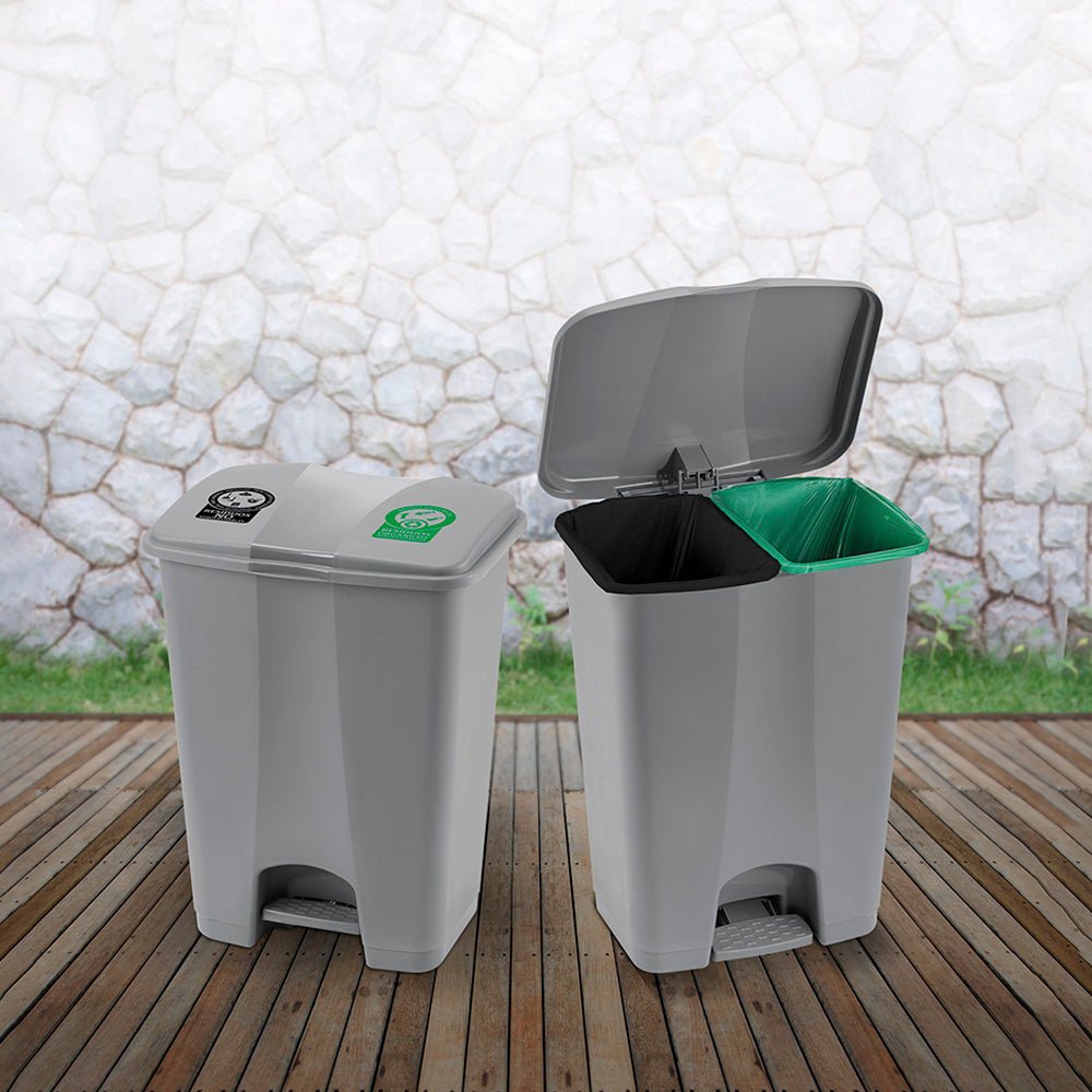 Basurero Rimax Gris 43.6x60cm de 60 Litros para Multiusos con Tapa De Pedal - BASUREROS Y PAPELERAS | Bylmo
