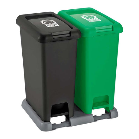 Basurero Rimax Verde y Negro 48.5x43.2cm de 40 Litros para Multiusos con Tapa De Pedal - BASUREROS Y PAPELERAS | Bylmo