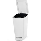 Basurero Rimax Slim Blanco 28x35cm de 8 Litros para Multiusos con Tapa De Pedal - BASUREROS Y PAPELERAS | Bylmo