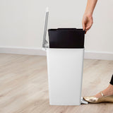 Basurero Rimax Slim Blanco 28x35cm de 8 Litros para Multiusos con Tapa De Pedal - BASUREROS Y PAPELERAS | Bylmo