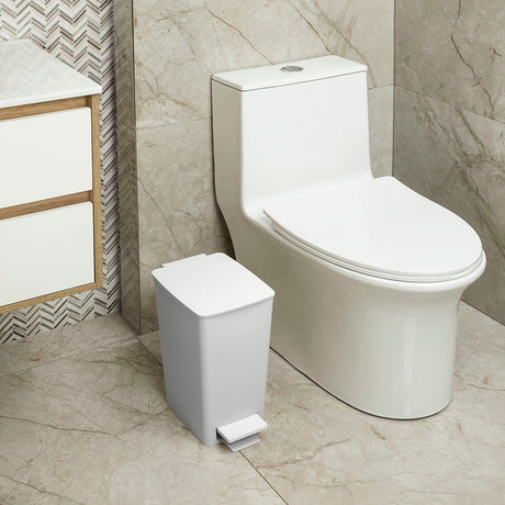 Basurero Rimax Slim Blanco 28x35cm de 8 Litros para Multiusos con Tapa De Pedal - BASUREROS Y PAPELERAS | Bylmo