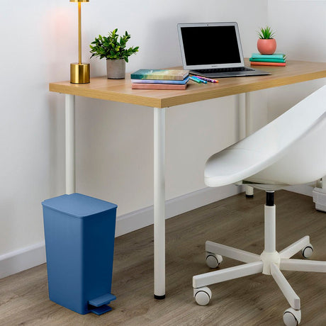 Basurero Rimax Slim Azul Petróleo 28x35cm de 8 Litros para Multiusos con Tapa De Pedal - BASUREROS Y PAPELERAS | Bylmo