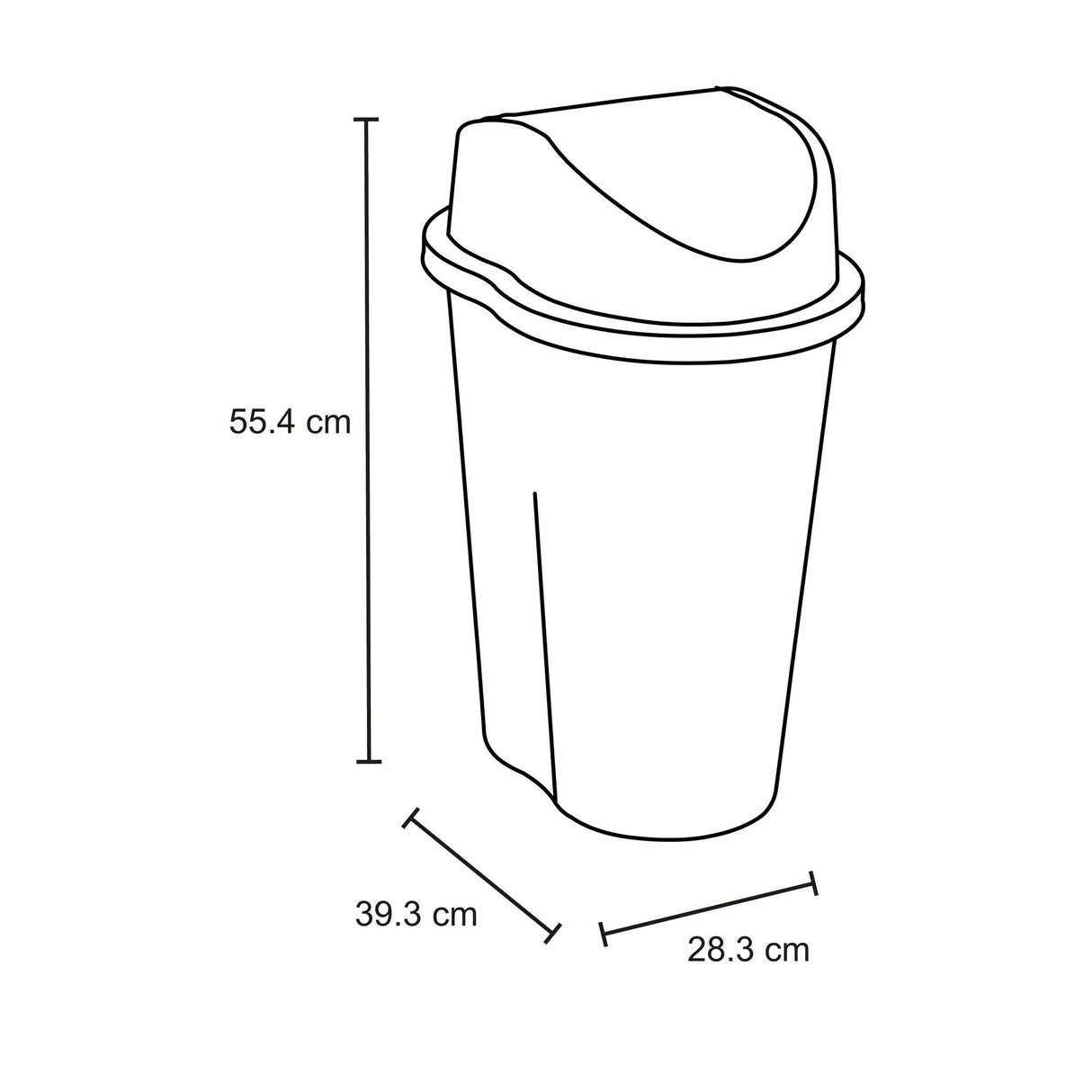 Papelera Rimax Style Taupe 39.3x55.4cm de 25 Litros para Multiusos con Tapa Basculante - BASUREROS Y PAPELERAS | Bylmo