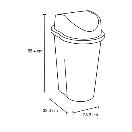 Papelera Rimax Style Wengue 39.3x55.4cm de 25 Litros para Multiusos con Tapa Basculante - BASUREROS Y PAPELERAS | Bylmo