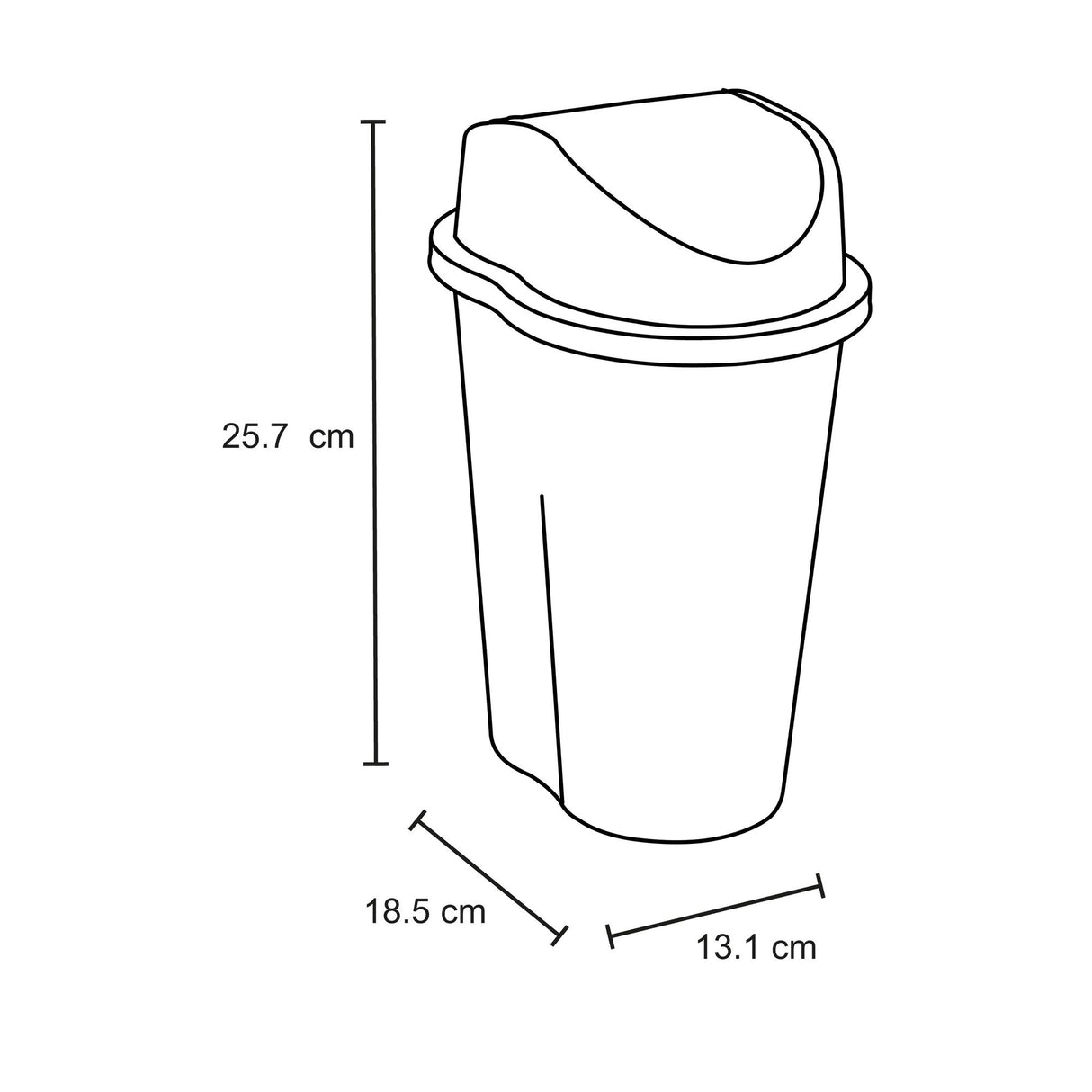 Papelera Rimax Style Taupe 18.5x25.7cm de 2.5 Litros para Multiusos con Tapa Basculante - BASUREROS Y PAPELERAS | Bylmo