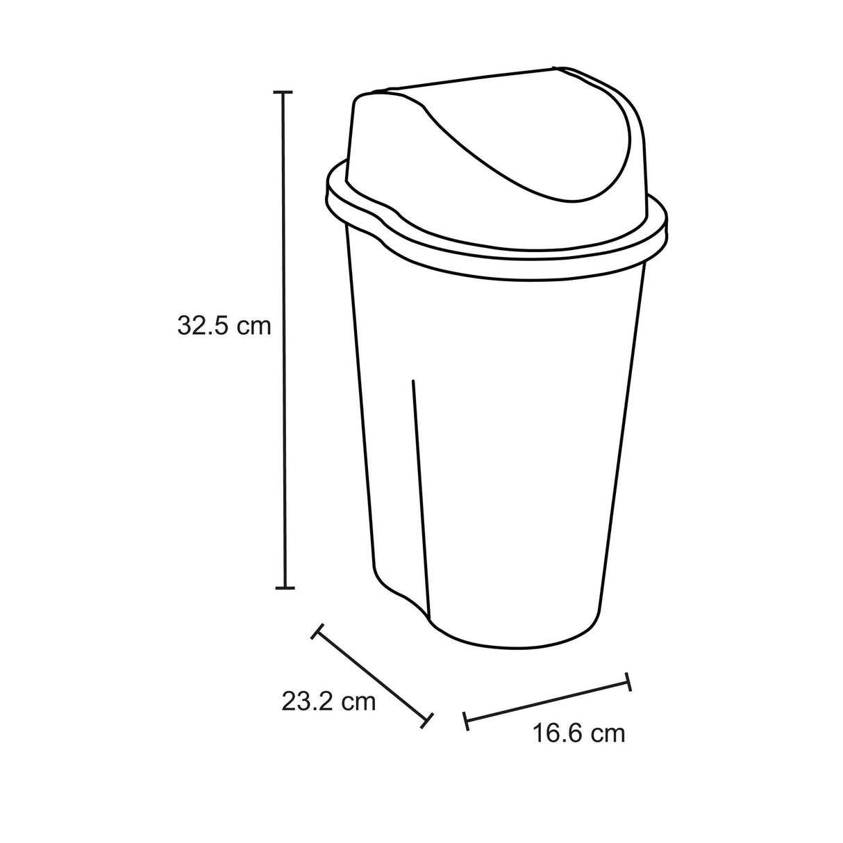 Papelera Rimax Style Taupe 23.2x32.5cm de 5 Litros para Multiusos con Tapa Basculante - BASUREROS Y PAPELERAS | Bylmo