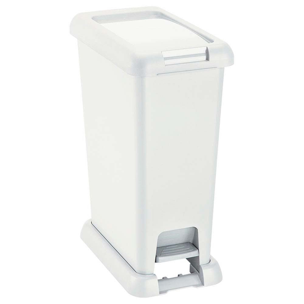 Basurero Rimax Blanco 46.5x58.5cm de 35 Litros para Multiusos con Tapa De Pedal - BASUREROS Y PAPELERAS | Bylmo