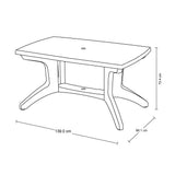Mesa de Exterior Rimax Provenzal Blanco 139x73.4cm Rectangular de Seis Puestos sin Sillas - MESAS DE EXTERIOR | Bylmo