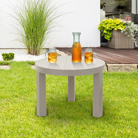 Mesa de Centro Rimax Barú Taupe 60.7x43.5cm Circular - MESAS DE CENTRO | Bylmo