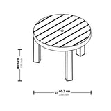 Mesa de Centro Rimax Barú Taupe 60.7x43.5cm Circular - MESAS DE CENTRO | Bylmo