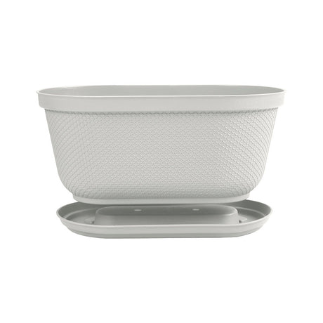 Matera de Mesa Rimax Rafia Gris Hielo 40.5x18.1cm Ovalado con Orificio de Drenaje - MATERAS DE MESA | Bylmo