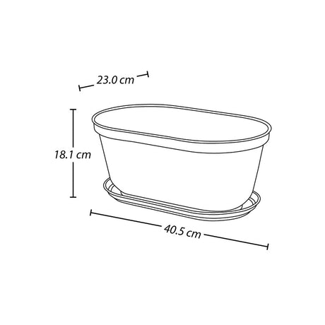 Matera de Mesa Rimax Rafia Gris Hielo 40.5x18.1cm Ovalado con Orificio de Drenaje - MATERAS DE MESA | Bylmo