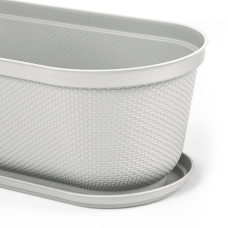 Matera de Mesa Rimax Rafia Gris Hielo 60.2x19.6cm Ovalado con Orificio de Drenaje - MATERAS DE MESA | Bylmo