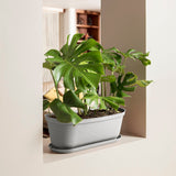 Matera de Mesa Rimax Rafia Gris Hielo 60.2x19.6cm Ovalado con Orificio de Drenaje - MATERAS DE MESA | Bylmo