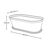 Matera de Mesa Rimax Rafia Gris Hielo 60.2x19.6cm Ovalado con Orificio de Drenaje - MATERAS DE MESA | Bylmo