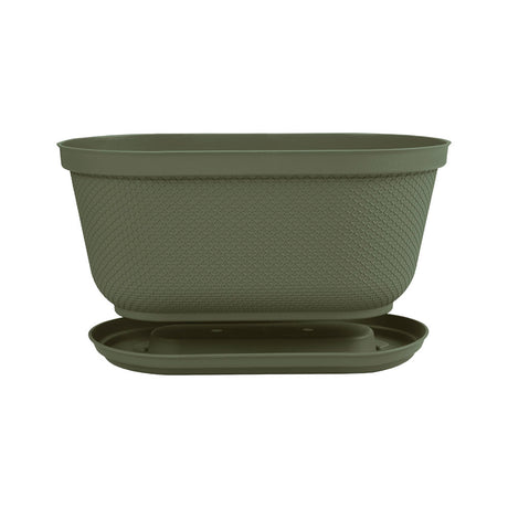 Matera de Mesa Rimax Rafia Verde Musgo 40.5x18.1cm Ovalado con Orificio de Drenaje - MATERAS DE MESA | Bylmo