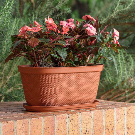 Matera de Mesa Rimax Rafia Terracota 40.5x18.1cm Ovalado con Orificio de Drenaje - MATERAS DE MESA | Bylmo