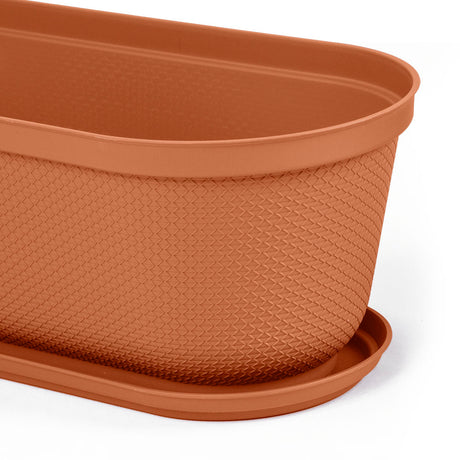 Matera de Mesa Rimax Rafia Terracota 60.2x19.6cm Ovalado con Orificio de Drenaje - MATERAS DE MESA | Bylmo