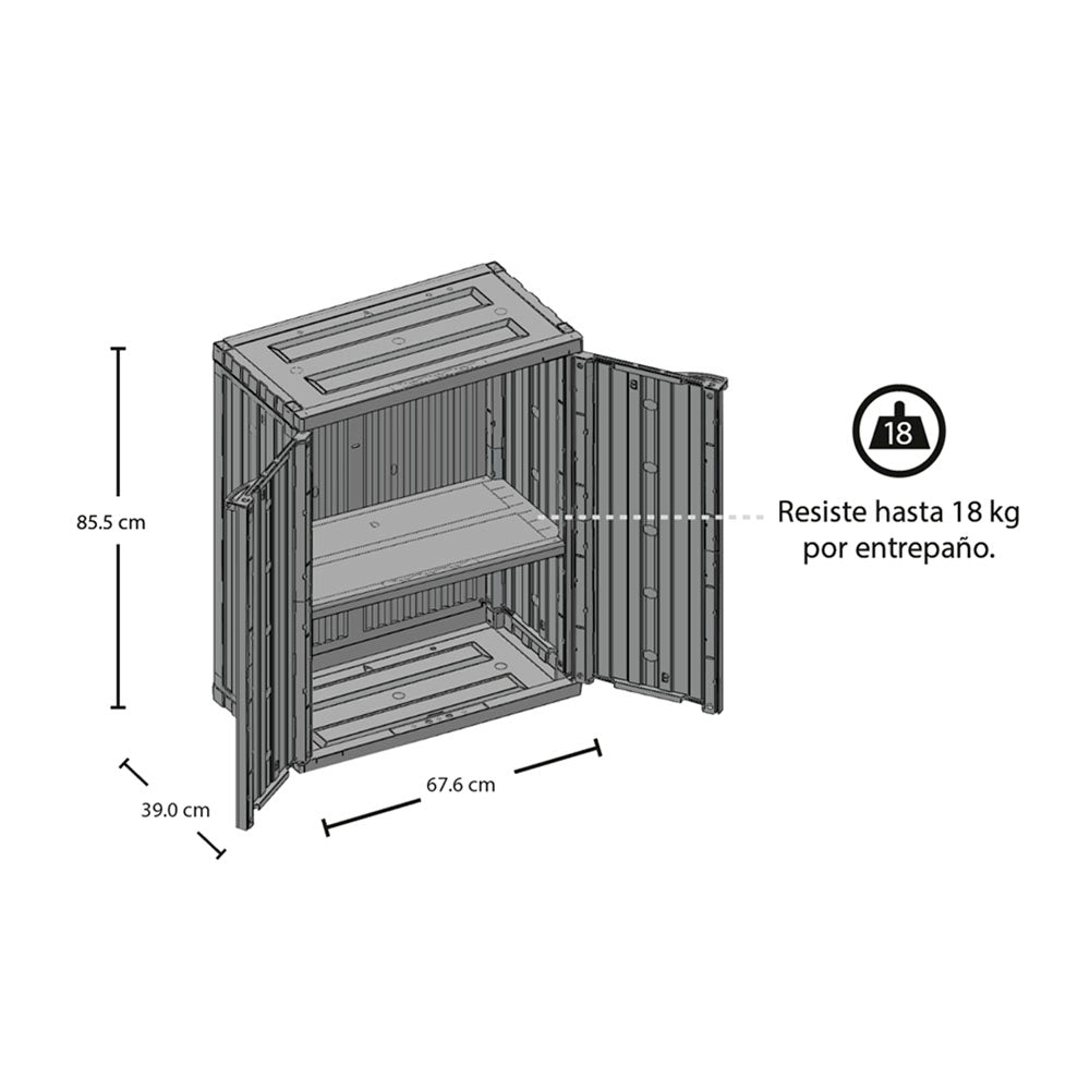 Armario de Aseo Rimax Home Almendra 67.6x85.5cm para Organizar con Dos Puertas - MUEBLES DE ASEO Y ROPAS | Bylmo