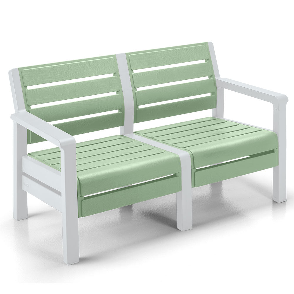 Sofá Rimax Barú Verde Salvia 131.4x74.6cm de Dos Puestos con Apoya Brazos - SOFAS Y POLTRONAS | Bylmo