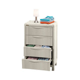 Cajonera Rimax Rattan Taupe 65x101cm de Tres Hileras con Cuatro Cajones - CAJONERAS Y COMODAS | Bylmo