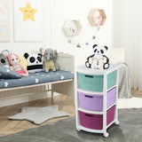 Cajonera Infantil Rimax Rattan Niña Multicolor 33x66cm de Tres Hileras con Tres Cajones